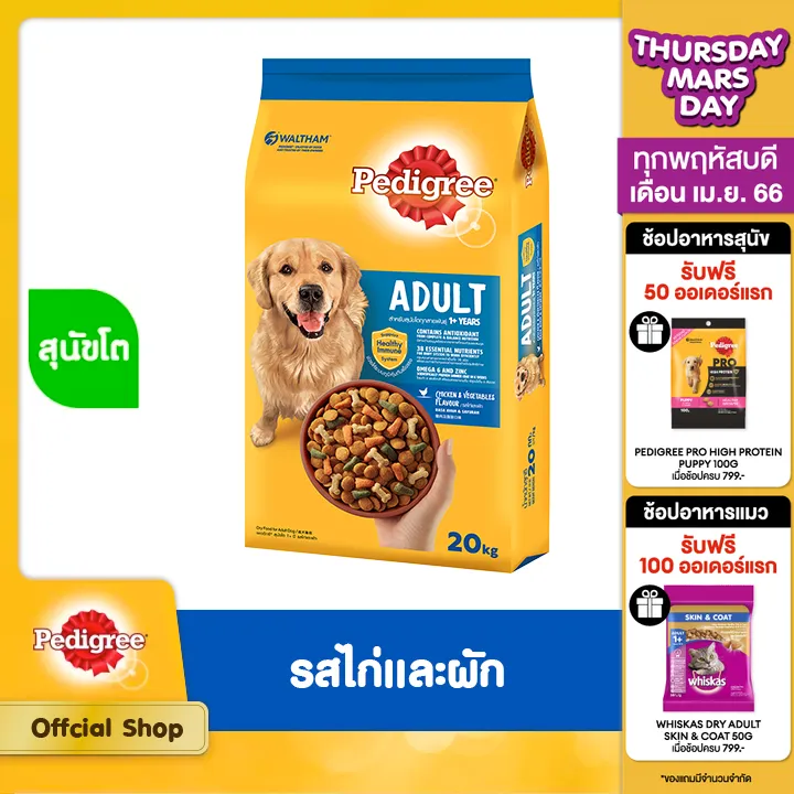 PEDIGREE เพดดิกรี อาหารสุนัขโต เป็นอาหารเม็ดสำหรับสุนัขบางแก้ว